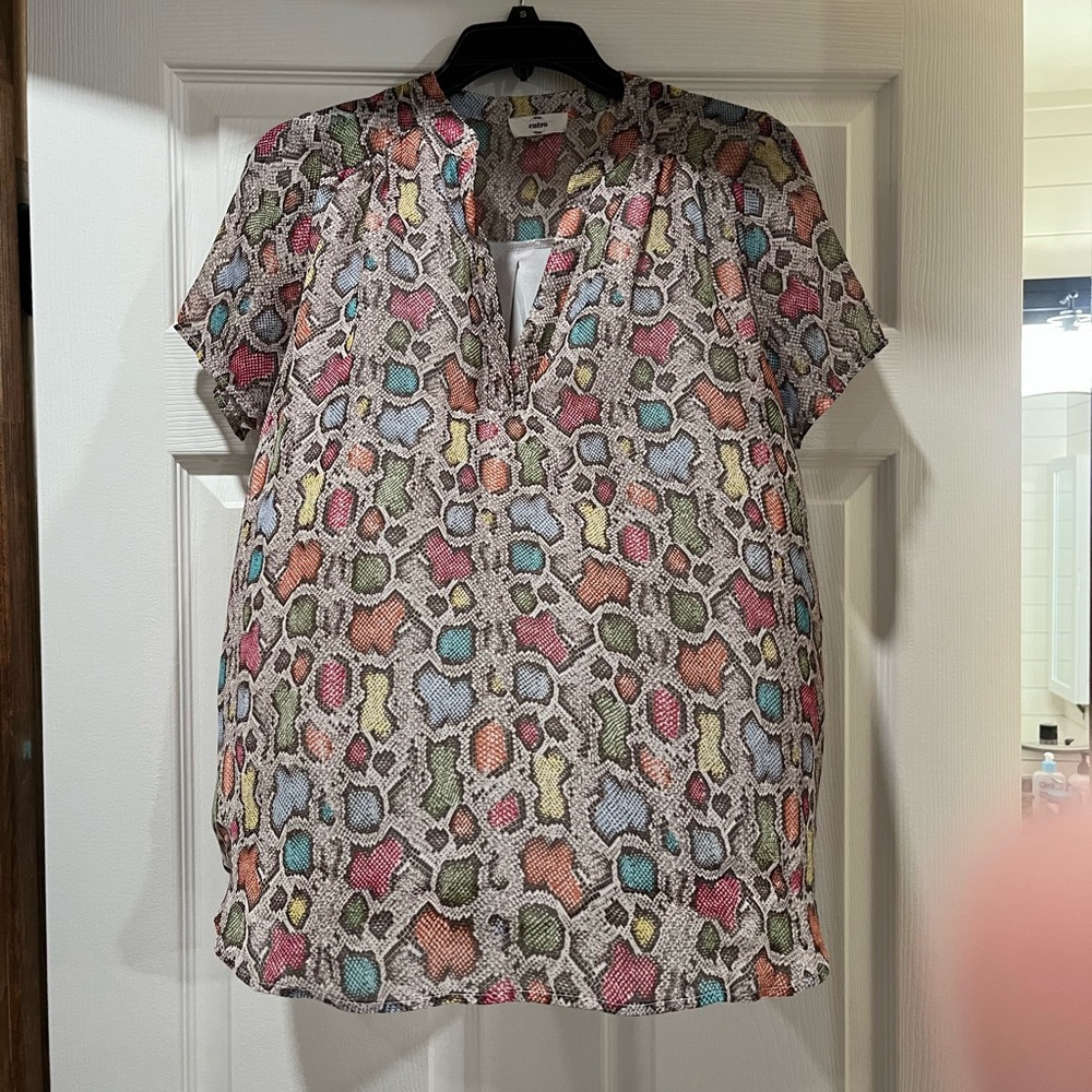 Multi color snake print blouse